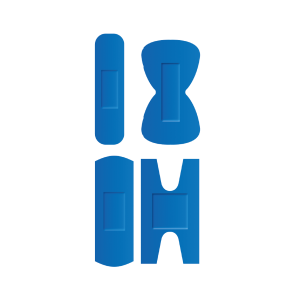 Detecteerbare blauwe pleisters assortiment 100 stuks met diverse soorten HACCP pleisters.
