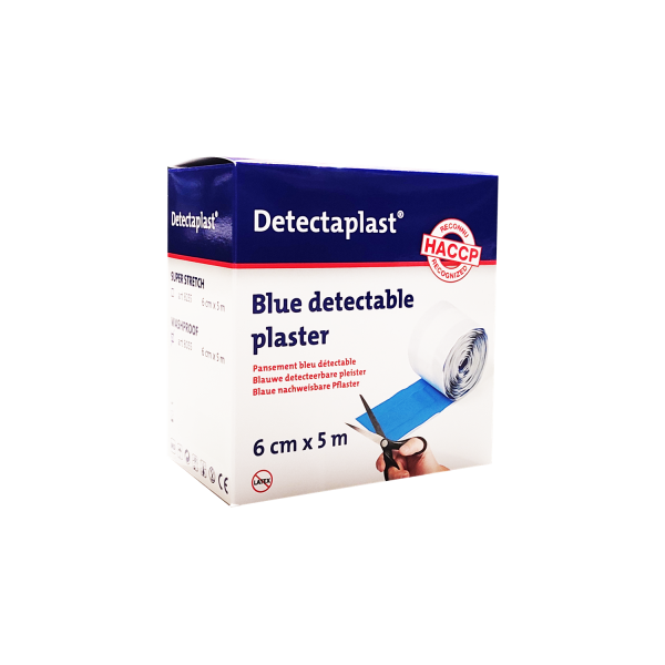 Pleisterrol detecteerbaar 500x6 cm – HACCP geschikt, blauw en detecteerbaar