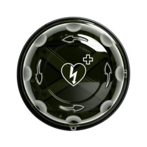 Rotaid Solid Plus AED binnenkast – transparant groen met alarm en rond design