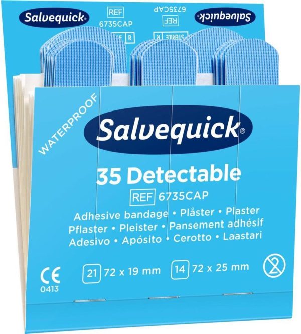 Salvequick Navulling Pleisterautomaat 35 Blauwe Pleisters Pak van 6 Navullingen